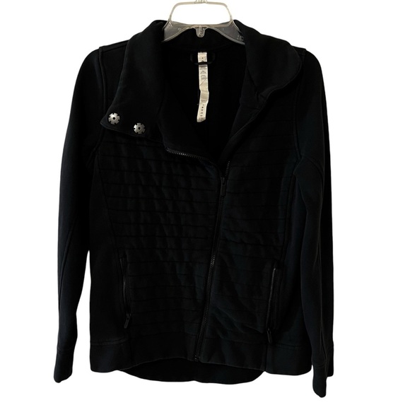 Lululemon Fleece To Be True Jacket Mock Neck Black 2 quilted athletic yoga - Picture 5 of 14